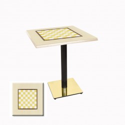 Karanfil Werzalit Gold Kare Masa 80X80 - Santranç Krem