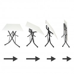 Klasik Katlanır Werzalit Yuvarlak Tabla Masa 107cm - Grey Marble