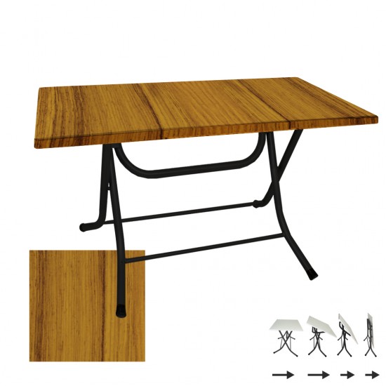 Klasik Katlanır Werzalit Tabla Masa (70X120) - Real Teak