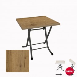 Klasik Katlanır Werzalit Kare Tabla Masa (80X80) - Canyon Palace Oak