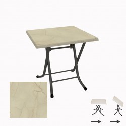 Klasik Katlanır Werzalit Kare Tabla Masa (80X80) - Golden Marble