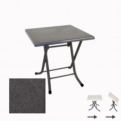 Klasik Katlanır Werzalit Kare Tabla Masa (80X80) - Grey Marble