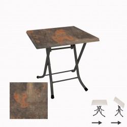 Klasik Katlanır Werzalit Kare Tabla Masa (70x70) - Metalic Oxid 1