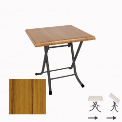 Klasik Katlanır Werzalit Kare Tabla Masa (70x70) - Real Teak