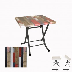 Klasik Katlanır Werzalit Kare Tabla Masa (70x70) - Red Wood