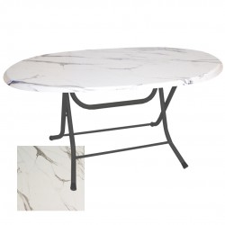 Klasik Katlanır Masa (Werzalit veya Wermodin Tabla Oval 94x146) - Afyon Mermer