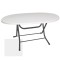 Klasik Katlanır Masa (Werzalit veya Wermodin Tabla Oval 94x146) - Beyaz