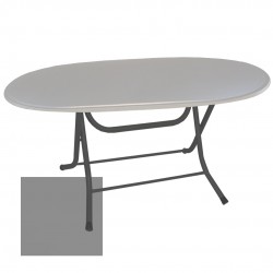 Klasik Katlanır Masa (Werzalit veya Wermodin Tabla Oval 94x146) - Koyu Gri