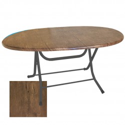 Klasik Katlanır Masa (Werzalit veya Wermodin Tabla Oval 94x146) - Rustik Dark
