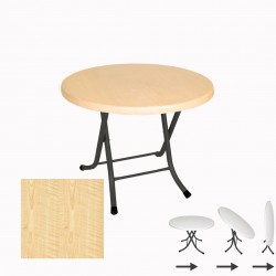 Klasik Katlanır Werzalit Yuvarlak Tabla Masa 70cm  - Akçaağaç Klasik Katlanır Werzalit Yuvarlak Tabla Masa 70cm  - Akçaağaç