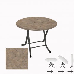 Klasik Katlanır Masa Yuvarlak (90 cm Çap) - (Werzalit, Wermodin ve Allzalit Tabla) - Edgy Wood