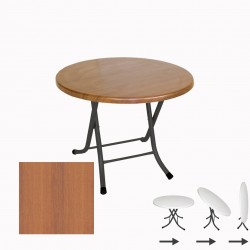 Klasik Katlanır Werzalit Yuvarlak Tabla Masa 70cm  - Koyu Ahşap Klasik Katlanır Werzalit Yuvarlak Tabla Masa 70cm  - Koyu Ahşap