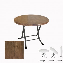 Klasik Katlanır Werzalit Yuvarlak Tabla Masa 70cm  - RustikDark Klasik Katlanır Werzalit Yuvarlak Tabla Masa 70cm  - RustikDark
