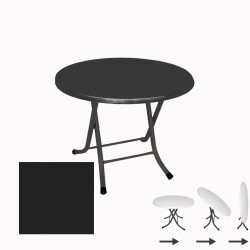 Klasik Katlanır Werzalit Yuvarlak Tabla Masa 70cm  - Siyah Klasik Katlanır Werzalit Yuvarlak Tabla Masa 70cm  - Siyah
