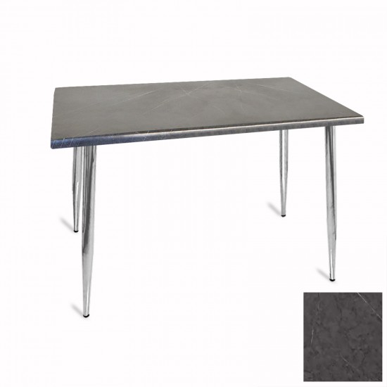 Manolya Mutfak Masası 70x120 Kromnikel (Werzalit, Wermodin ve Allzalit Tabla) - Grey Marble