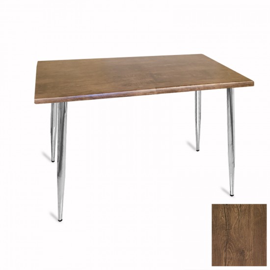 Manolya Mutfak Masası 70x120 Kromnikel (Werzalit, Wermodin ve Allzalit Tabla) - Rustik Dark