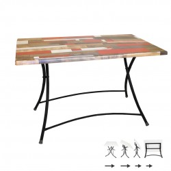 Modern Katlanır Werzalit Tabla Masa (80x120) - Red Wood Modern Katlanır Werzalit Tabla Masa (80x120) - Red Wood