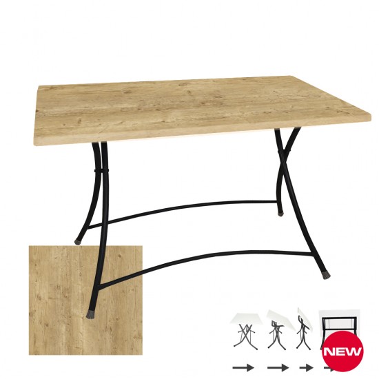 Modern Katlanır Werzalit Tabla Masa (70x120) - Avalone Pine