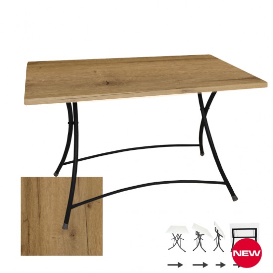 Modern Katlanır Werzalit Tabla Masa (70x120) - Canyon Palaca Oak