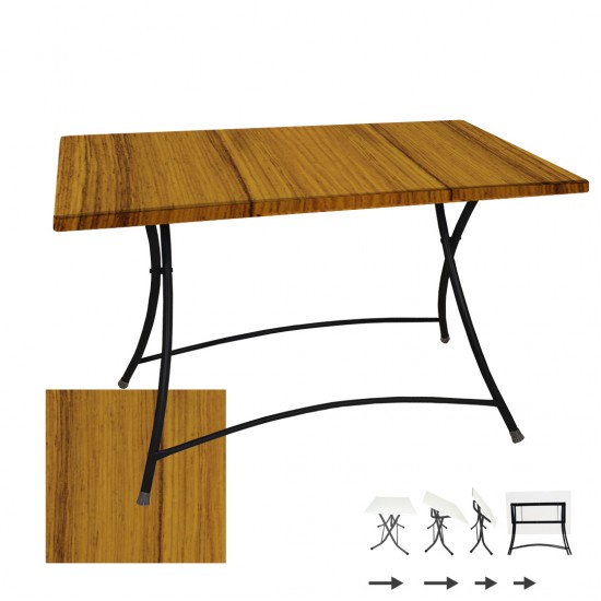 Modern Katlanır Werzalit Tabla Masa (80X120) - Real Teak