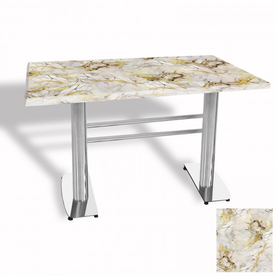 Tokyo Masa Kromnikel (Werzalit, Allzalit yada Wermodin Tabla 80x140) - Gold Tokyo Masa Kromnikel (Werzalit, Allzalit yada Wermodin Tabla 80x140) - Gold