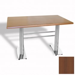 Tokyo Masa Kromnikel  (Werzalit, Allzalit yada Wermodin Tabla 80x120) - Koyu Ahşap