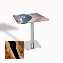 Tokyo Kare Masa (Kromnikel) 70x70 cm - (Werzalit, Wermodin ve Allzalit Tabla) - Epoxy