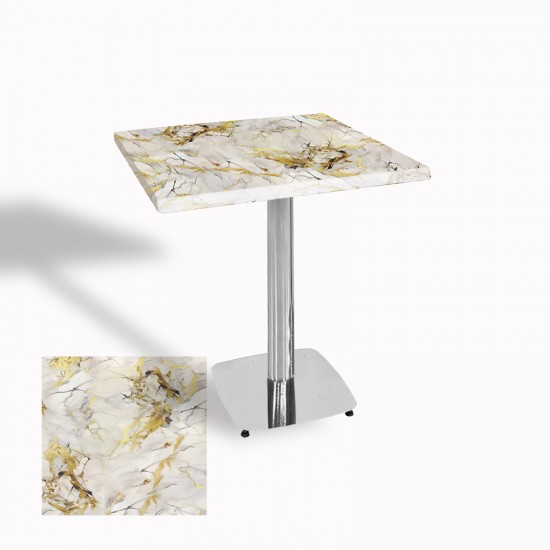 Tokyo Kare Masa (Kromnikel) 70x70 cm - (Werzalit, Wermodin ve Allzalit Tabla) - Gold Tokyo Kare Masa (Kromnikel) 70x70 cm - (Werzalit, Wermodin ve Allzalit Tabla) - Gold