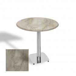 Tokyo Yuvarlak Masa (Kromnikel) Çap 90cm - (Werzalit, Wermodin ve Allzalit Tabla) - Irony