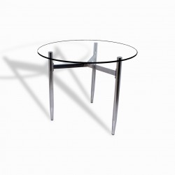 Venedik Cam Masa Yuvarlak (Nikelaj) 90 cm Yuvarlak