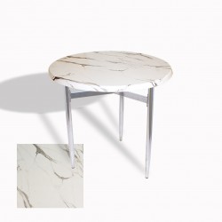 Venedik Masa Yuvarlak Çap 70 kromnikel (Werzalit, Wermodin veya Allzalit Tabla) - Afyon Mermer