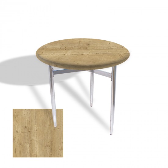 Venedik Masa Yuvarlak Çap 80 kromnikel (Werzalit, Wermodin veya Allzalit Tabla) - Avalone Pine Venedik Masa Yuvarlak Çap 80 kromnikel (Werzalit, Wermodin veya Allzalit Tabla) - Avalone Pine