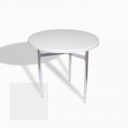 Venedik Masa Yuvarlak Çap 80 kromnikel (Werzalit, Wermodin veya Allzalit Tabla) - Beyaz