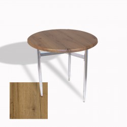 Venedik Masa Yuvarlak Çap 80 kromnikel (Werzalit, Wermodin veya Allzalit Tabla) - Canyon Palace Oak