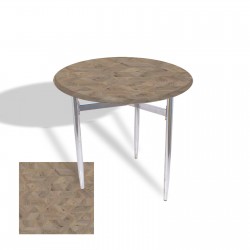 Venedik Masa Yuvarlak Çap 80 Kromnikel (Werzalit, Wermodin veya Allzalit Tabla) - Edgy Wood