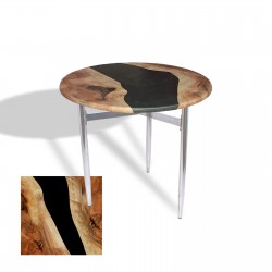 Venedik Masa Yuvarlak Çap 80 Kromnikel (Werzalit, Wermodin veya Allzalit Tabla) - Epoxy