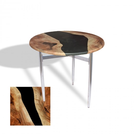 Venedik Masa Yuvarlak Çap 80 Kromnikel (Werzalit, Wermodin veya Allzalit Tabla) - Epoxy Venedik Masa Yuvarlak Çap 80 Kromnikel (Werzalit, Wermodin veya Allzalit Tabla) - Epoxy