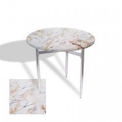 Venedik Masa Yuvarlak Çap 80 Kromnikel (Werzalit, Wermodin veya Allzalit Tabla) - Gold