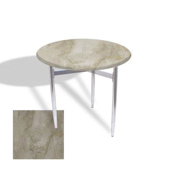 Venedik Masa Yuvarlak Çap 70 kromnikel (Werzalit, Wermodin veya Allzalit Tabla) - Irony