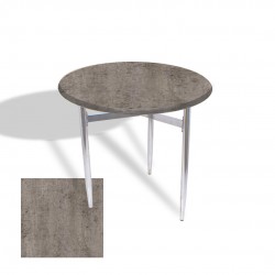 Venedik Masa Yuvarlak Çap 70 kromnikel (Werzalit, Wermodin veya Allzalit Tabla) - Kahve Oxid