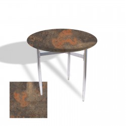 Venedik Masa Yuvarlak Çap 70 kromnikel (Werzalit, Wermodin veya Allzalit Tabla) - Metalic Oxid 1