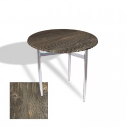 Venedik Masa Yuvarlak Çap 80 kromnikel (Werzalit, Wermodin veya Allzalit Tabla) - Old Pine