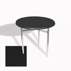 Venedik Masa Yuvarlak Çap 80 kromnikel (Werzalit, Wermodin veya Allzalit Tabla) - Siyah