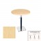 Üçüz Masa Ayarlanabilir 60 cm Yuvarlak - (Werzalit, Wermodin ve Allzalit Tabla) - Akçaağaç