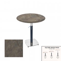Üçüz Masa Ayarlanabilir 60 cm Yuvarlak - (Werzalit, Wermodin ve Allzalit Tabla) - Halong