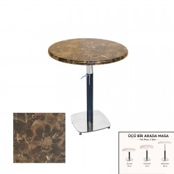 Üçüz Masa Ayarlanabilir 60 cm Yuvarlak - (Werzalit, Wermodin ve Allzalit Tabla) - Karacabey Mermer