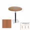 Üçüz Masa Ayarlanabilir 60 cm Yuvarlak - (Werzalit, Wermodin ve Allzalit Tabla) - Koyu Ahşap