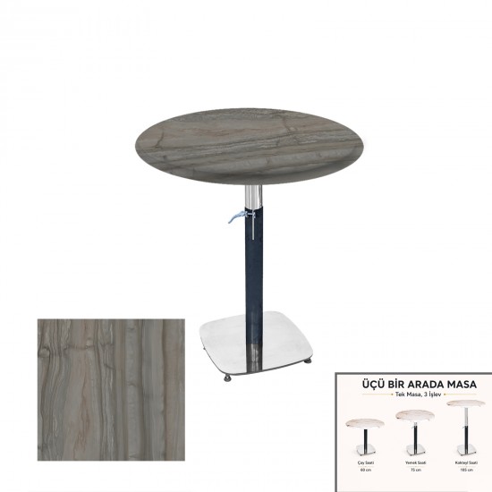 Üçüz Masa Ayarlanabilir 60 cm Yuvarlak - (Werzalit, Wermodin ve Allzalit Tabla) - Magma