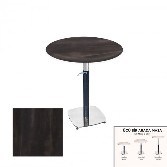 Üçüz Masa Ayarlanabilir 60 cm Yuvarlak - (Werzalit, Wermodin ve Allzalit Tabla) - Rocked