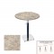 Üçüz Masa Ayarlanabilir 60 cm Yuvarlak - (Werzalit, Wermodin ve Allzalit Tabla) - Scala Marble